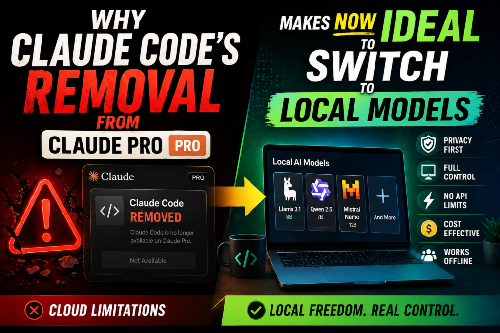 Why Claude Code's Removal from Claude Pro Makes Now Ideal to Switch to Local Models